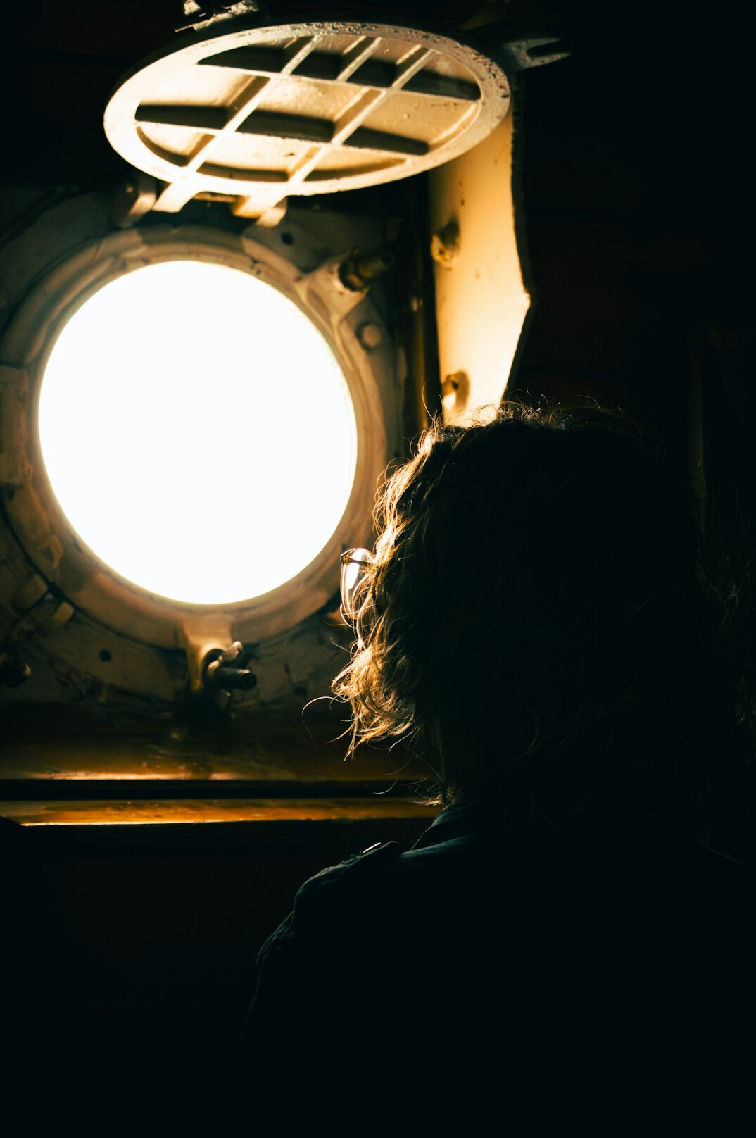 Female lighting director in a television studio